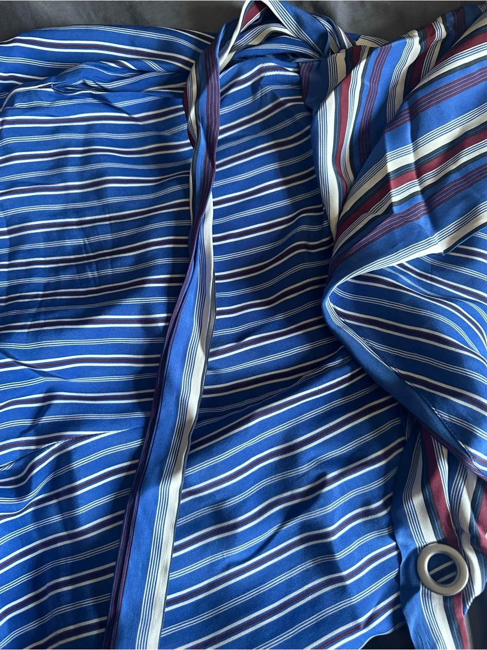 rag & bone Blue Striped Wrap Jumpsuit with Tie Waist US10 - Picture 4 of 7